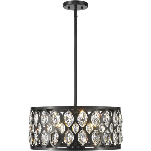 Dealey 5 Light 19 inch Matte Black Chandelier Ceiling Light