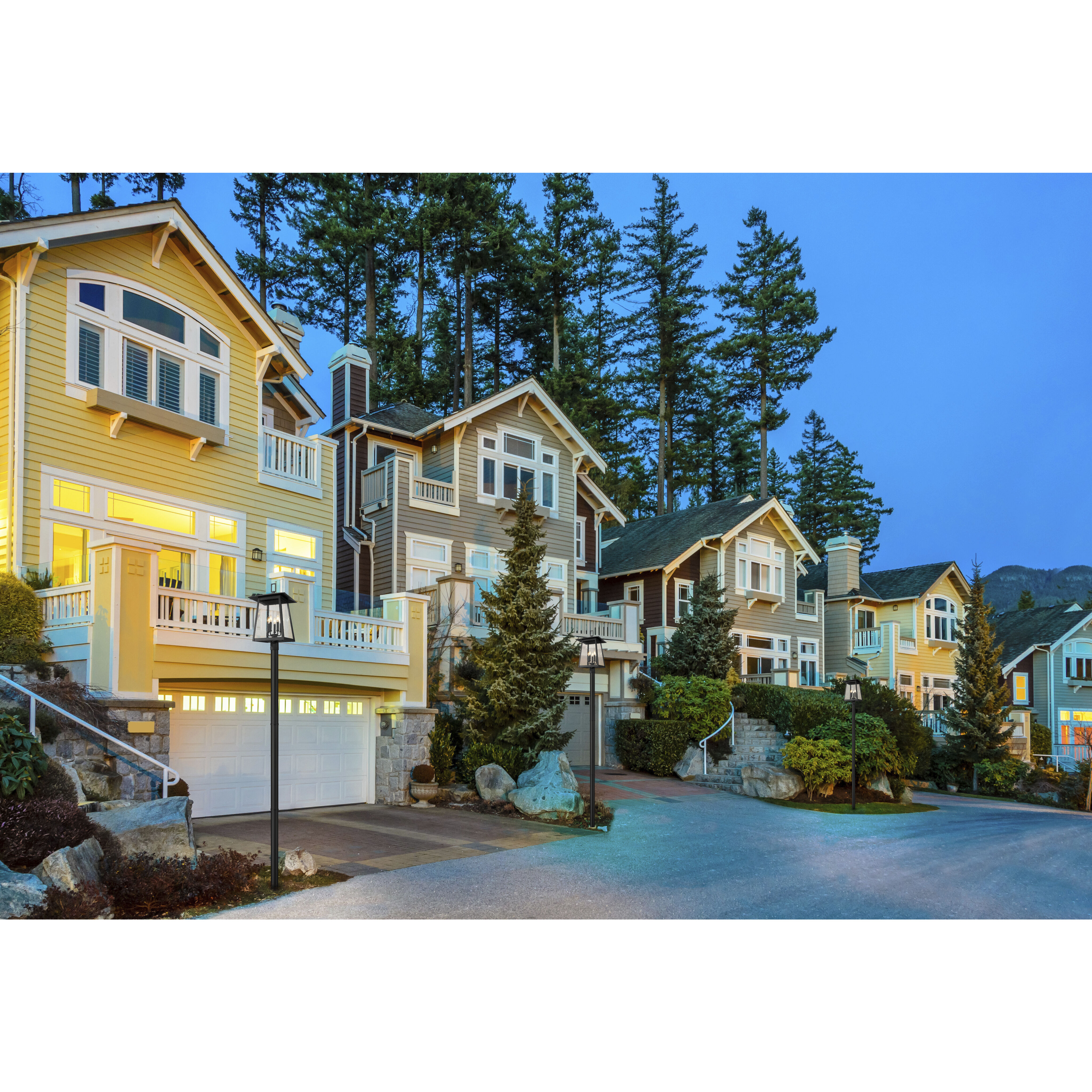 Rainer 5 Light 121.5 inch Black Outdoor Post Mounted Fixture in G9