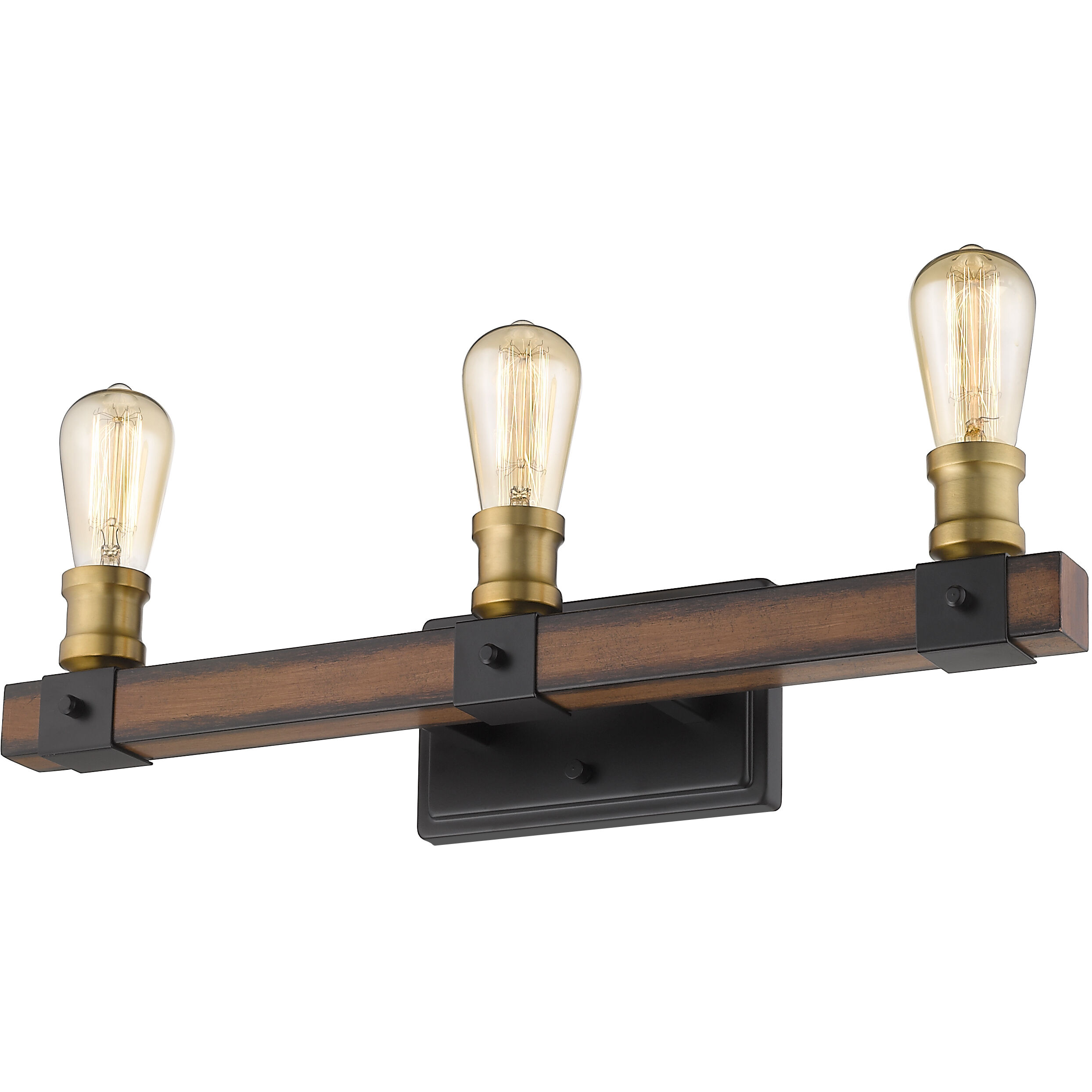 Kirkland 3 Light 22 inch Rustic Mahogany Vanity Wall Light