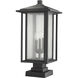 Aspen 3 Light 23.5 inch Black Outdoor Pier Mounted Fixture