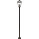 Talbot 3 Light 117 inch Oil Rubbed Bronze Outdoor Post Mounted Fixture in Seedy Glass