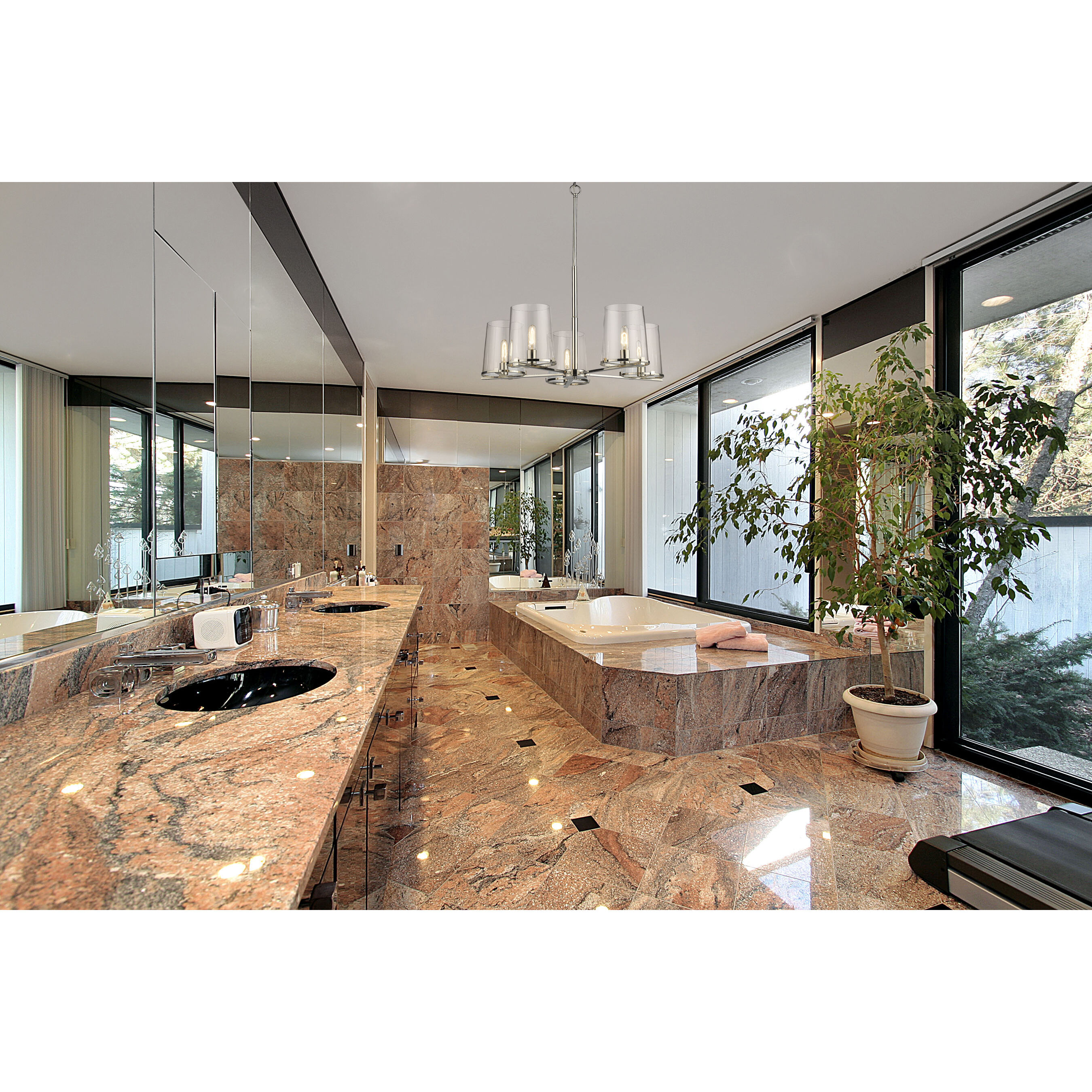 Callista 5 Light 33 inch Polished Nickel Chandelier Ceiling Light