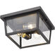 Beacon 3 Light 12 inch Black Outdoor Flush Mount