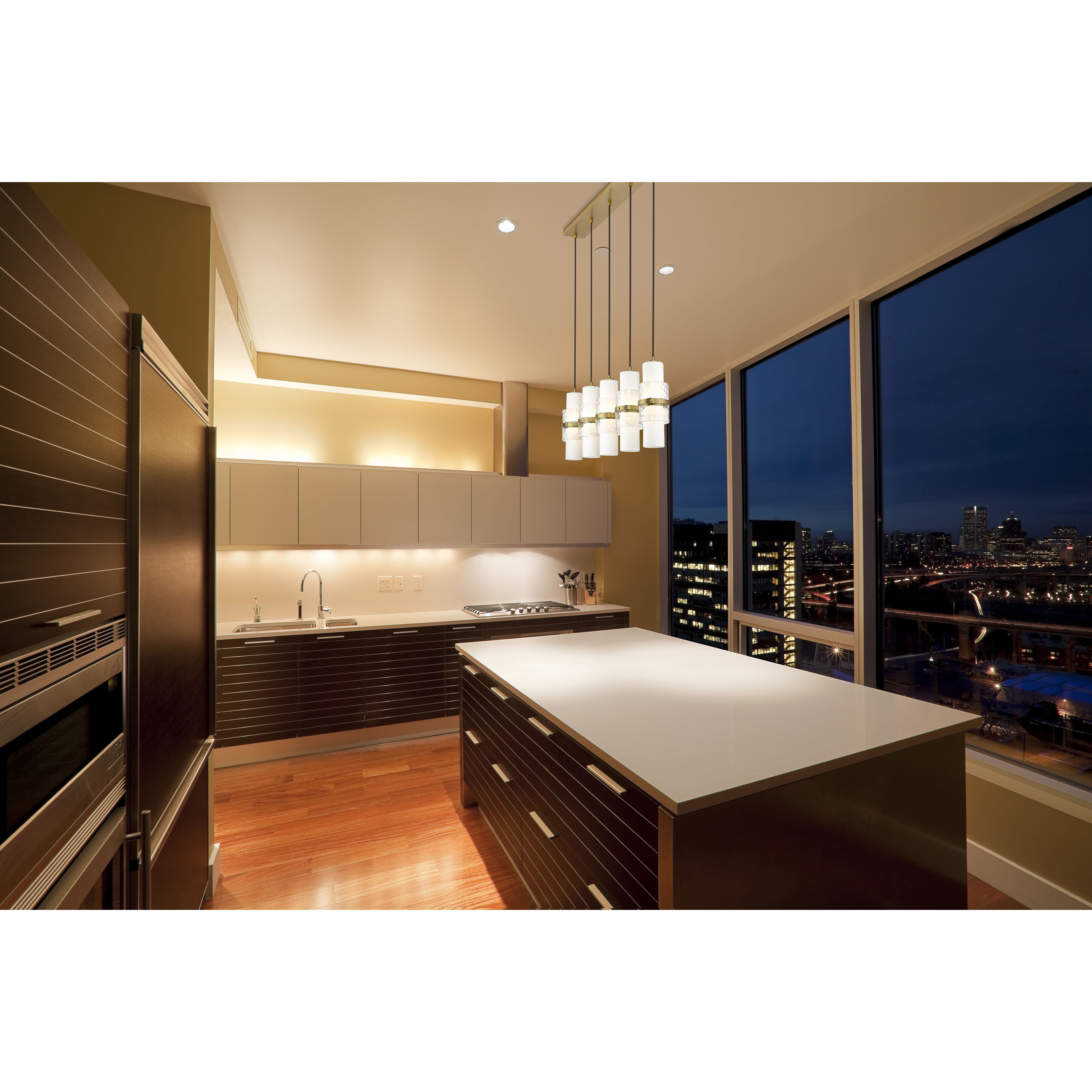 Cayden 5 Light 42 inch Modern Gold Linear Chandelier Ceiling Light