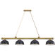 Cordon 4 Light 81.25 inch Heritage Brass Billiard Ceiling Light