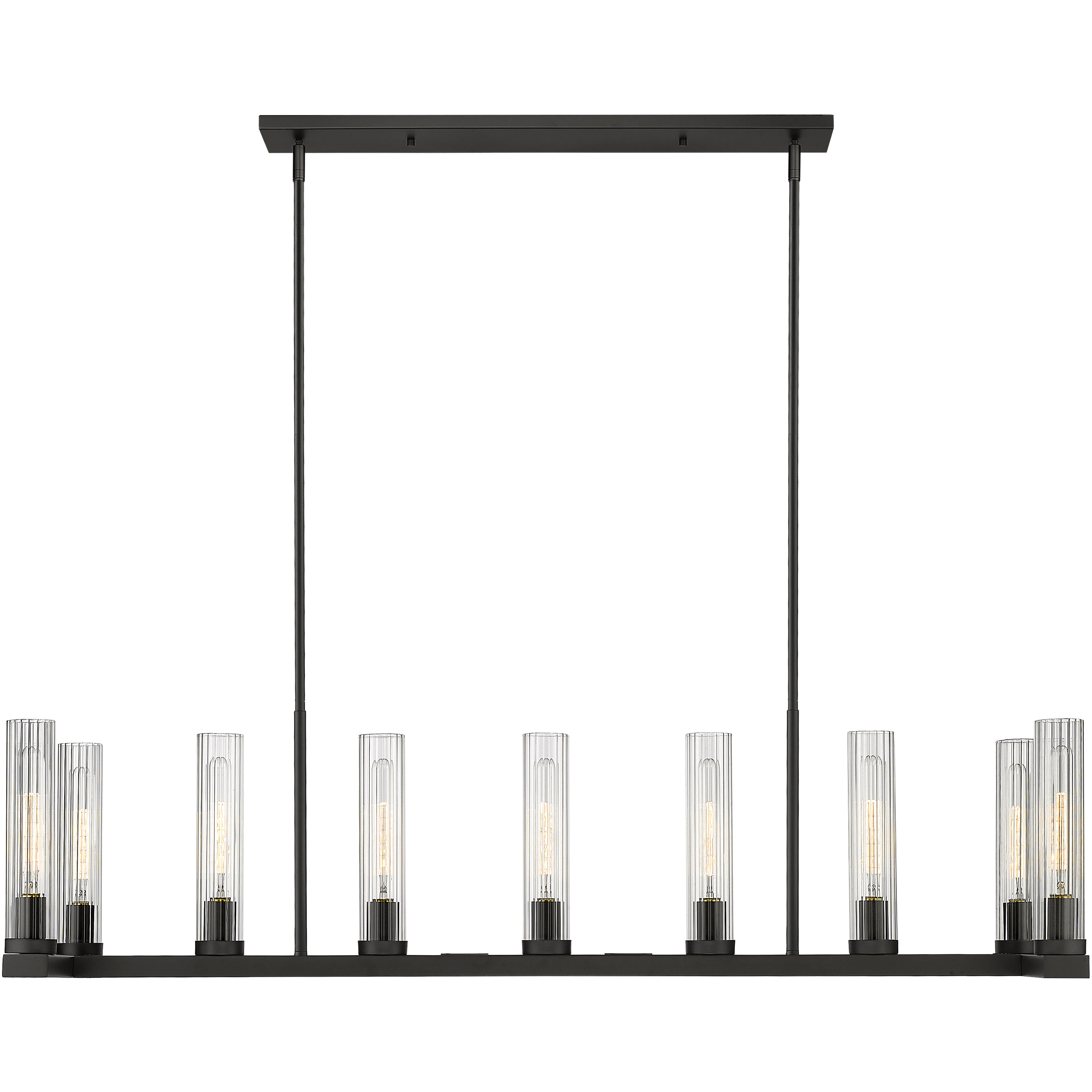 Beau 9 Light 56 inch Bronze Linear Chandelier Ceiling Light