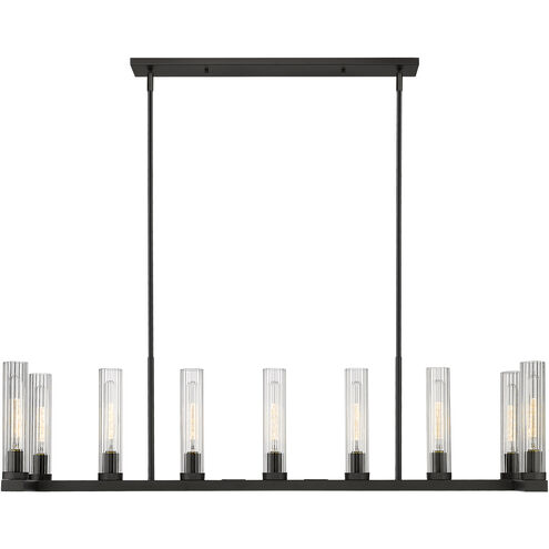 Beau 9 Light 56 inch Bronze Linear Chandelier Ceiling Light