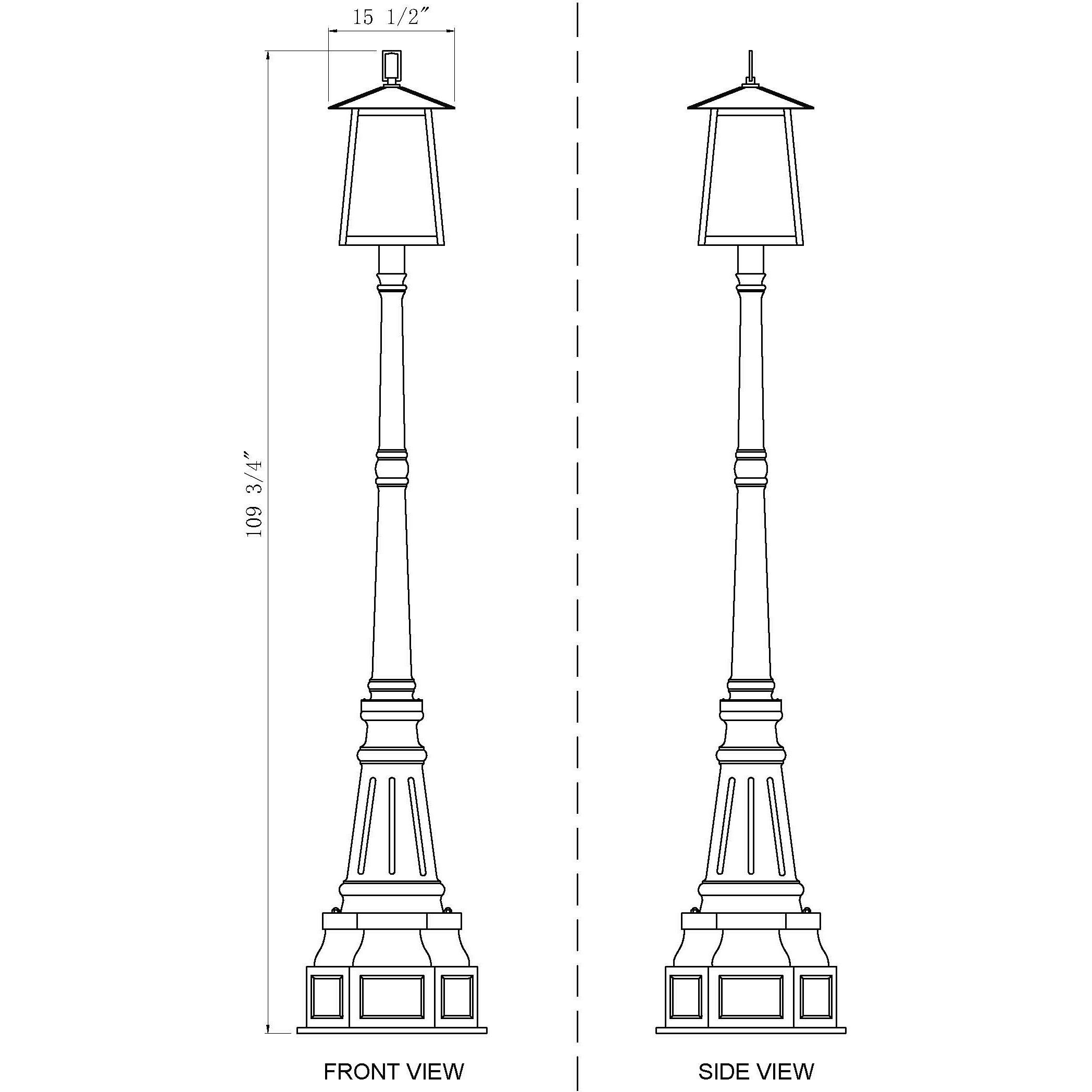 Rainer 5 Light 109.5 inch Black Outdoor Post Mounted Fixture in G9