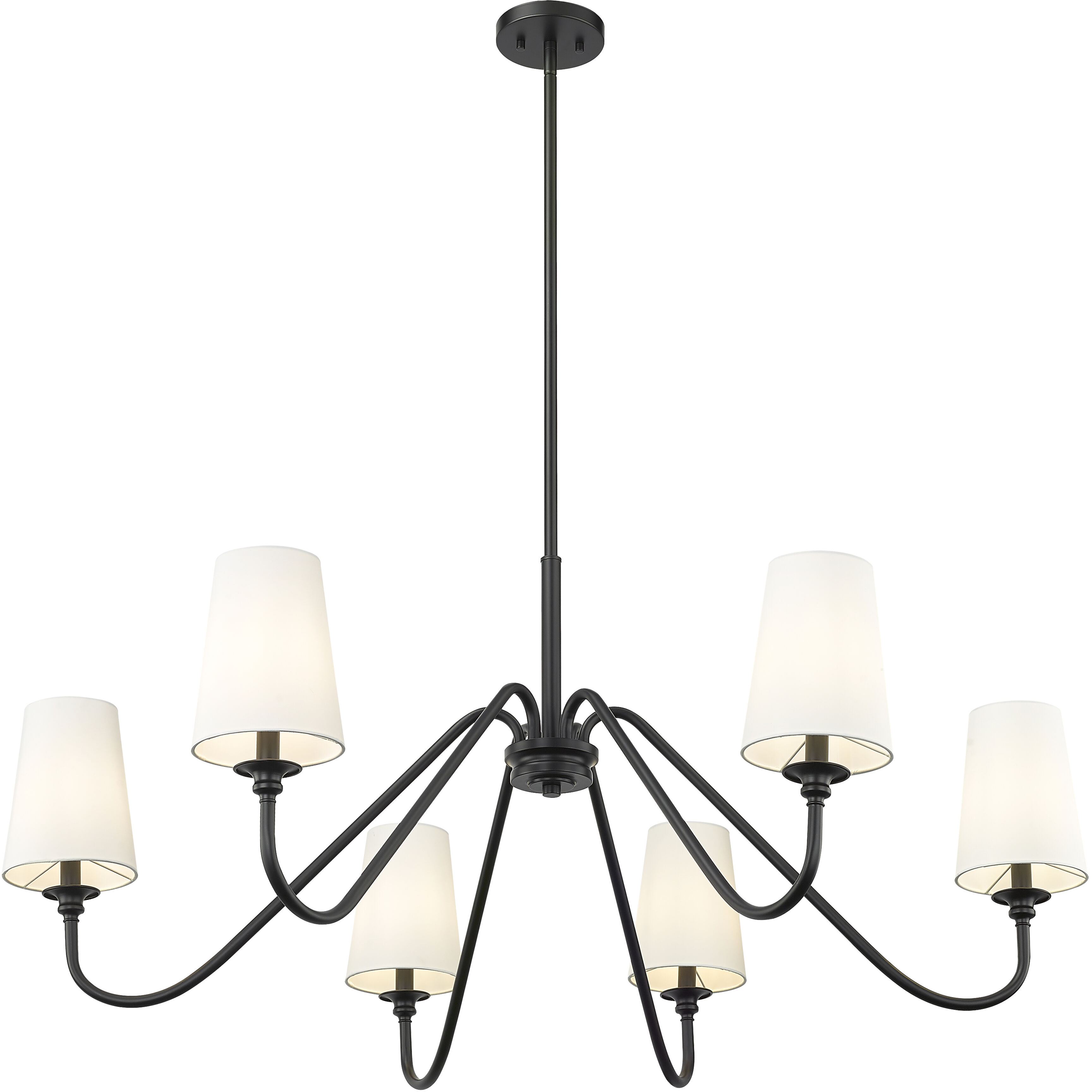 Gianna 6 Light 46.25 inch Matte Black Chandelier Ceiling Light