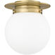 Calhoun 1 Light 9 inch Heritage Brass Flush Mount Ceiling Light