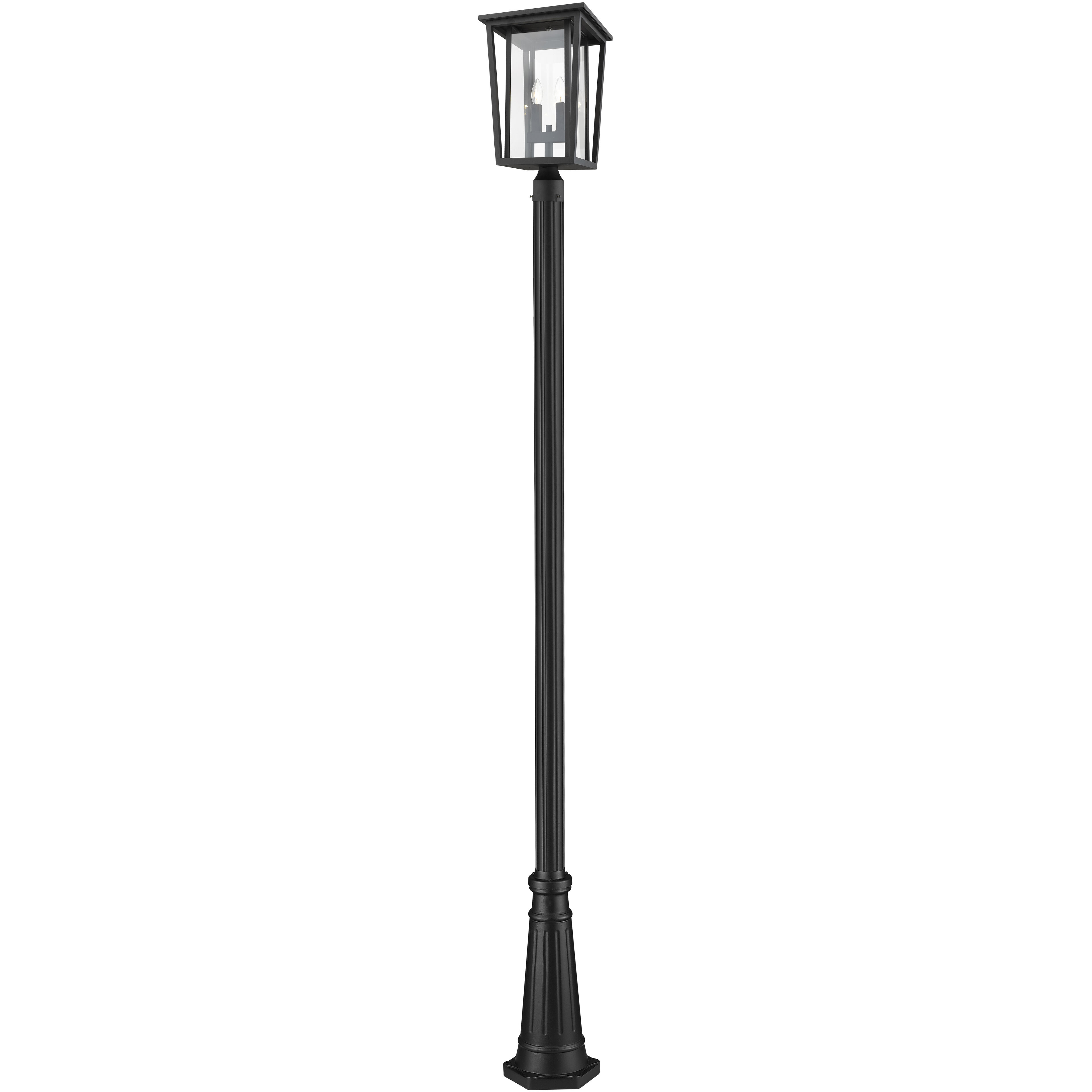 Seoul 2 Light 113.5 inch Black Outdoor Post Mounted Fixture in 19.25