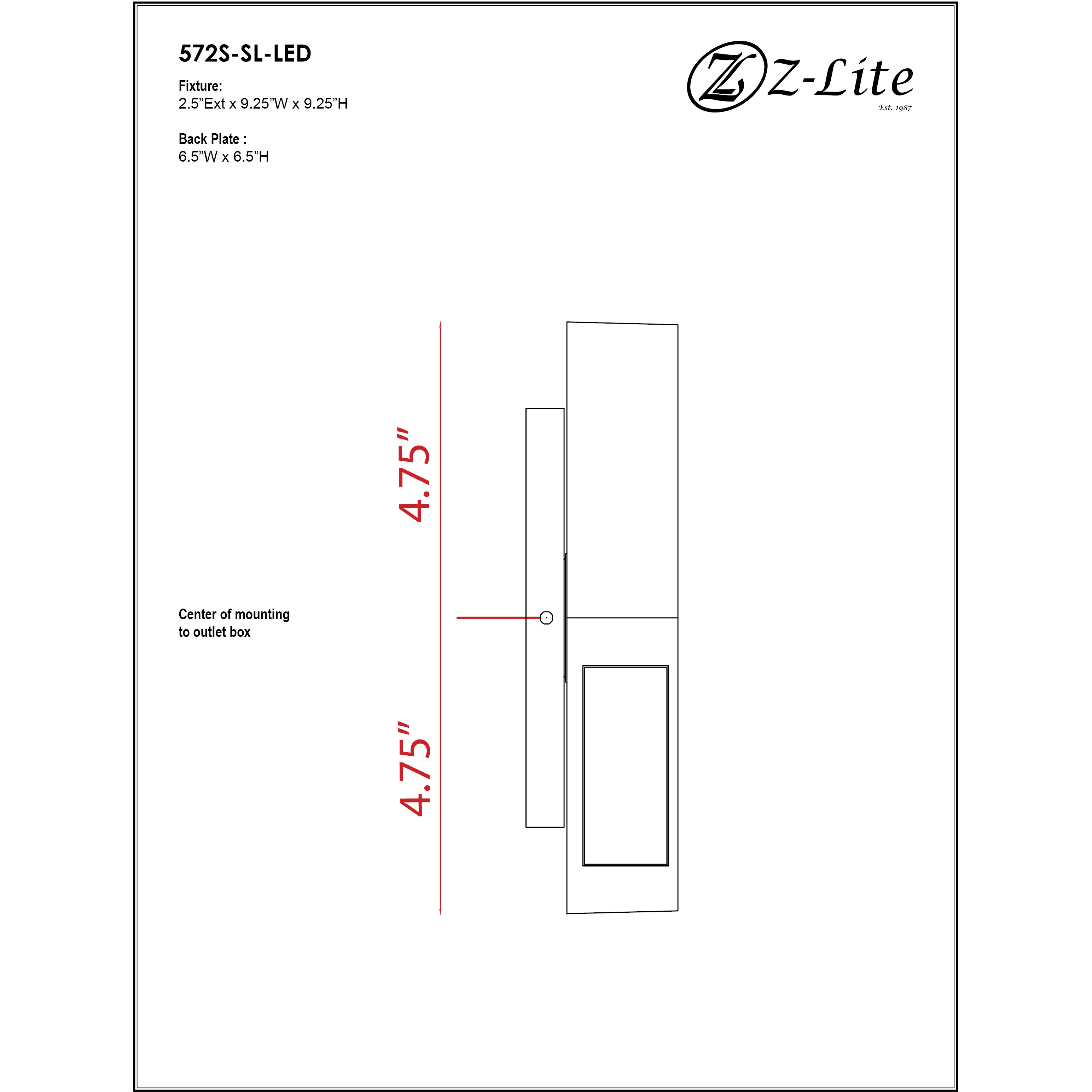 Quadrate LED 9.25 inch Silver Outdoor Wall Light