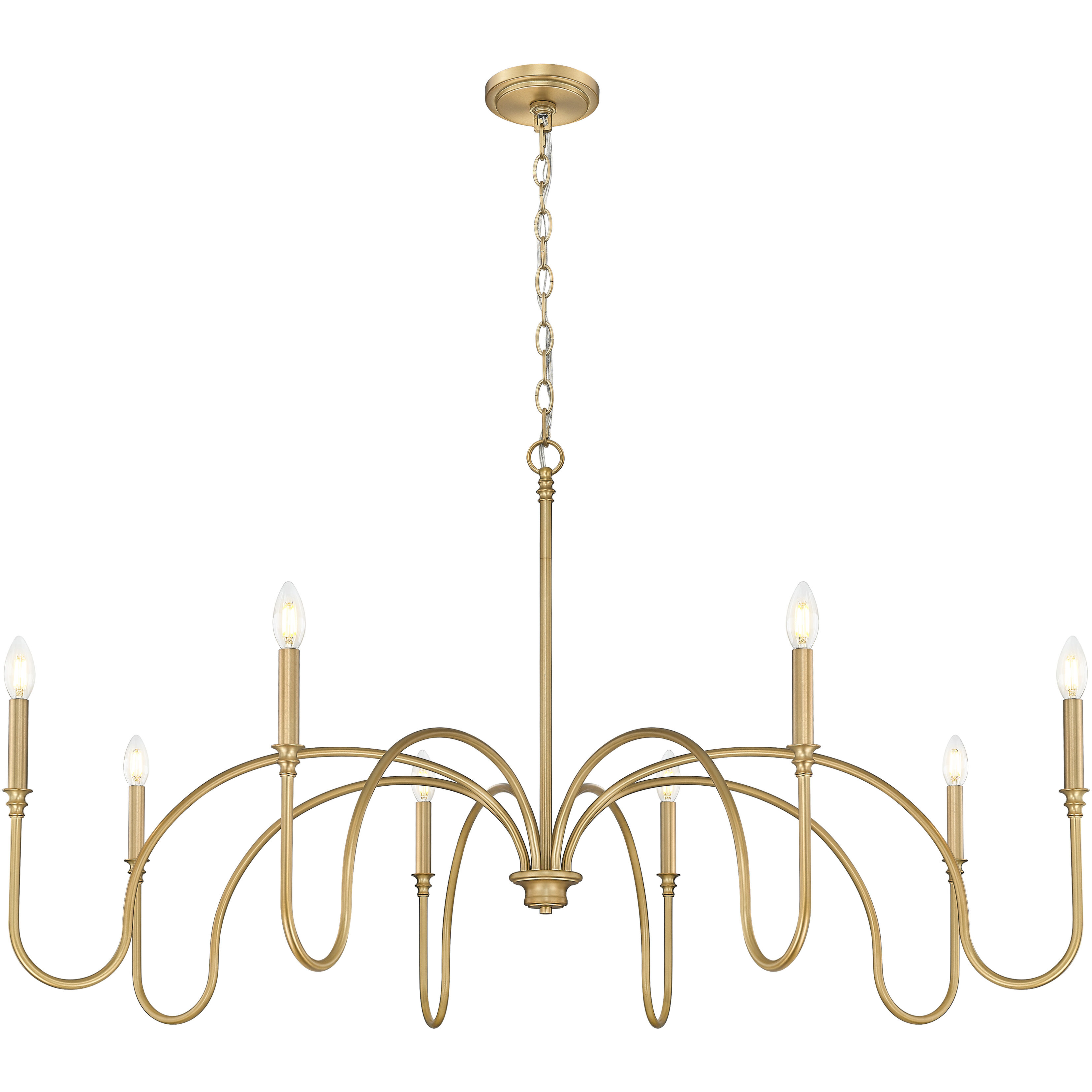 Jisele 8 Light 58.75 inch Rubbed Brass Chandelier Ceiling Light