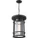Jordan 1 Light 12 inch Black Outdoor Chain Mount Ceiling Fixture