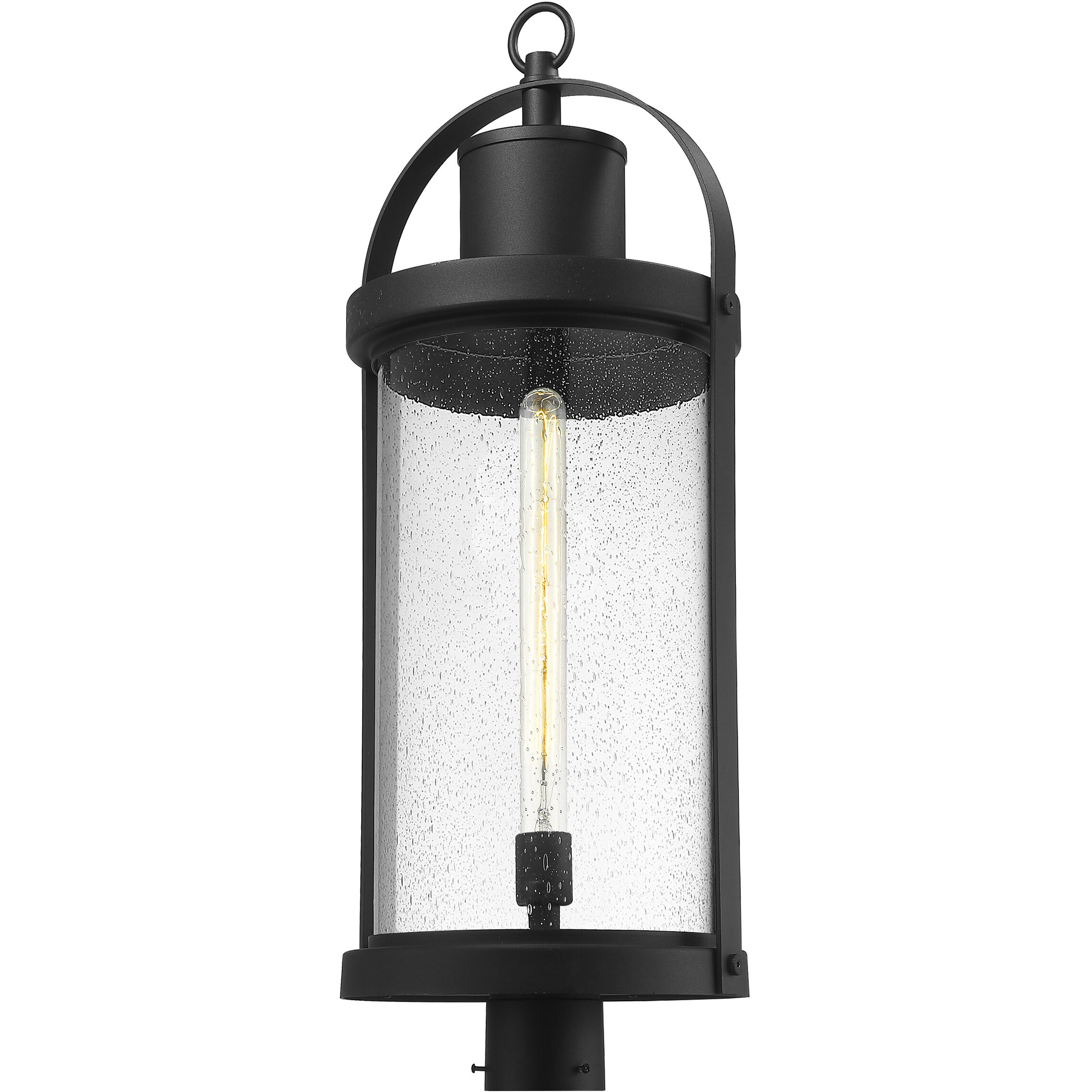 Roundhouse 1 Light 31.25 inch Black Outdoor Post Mount Fixture