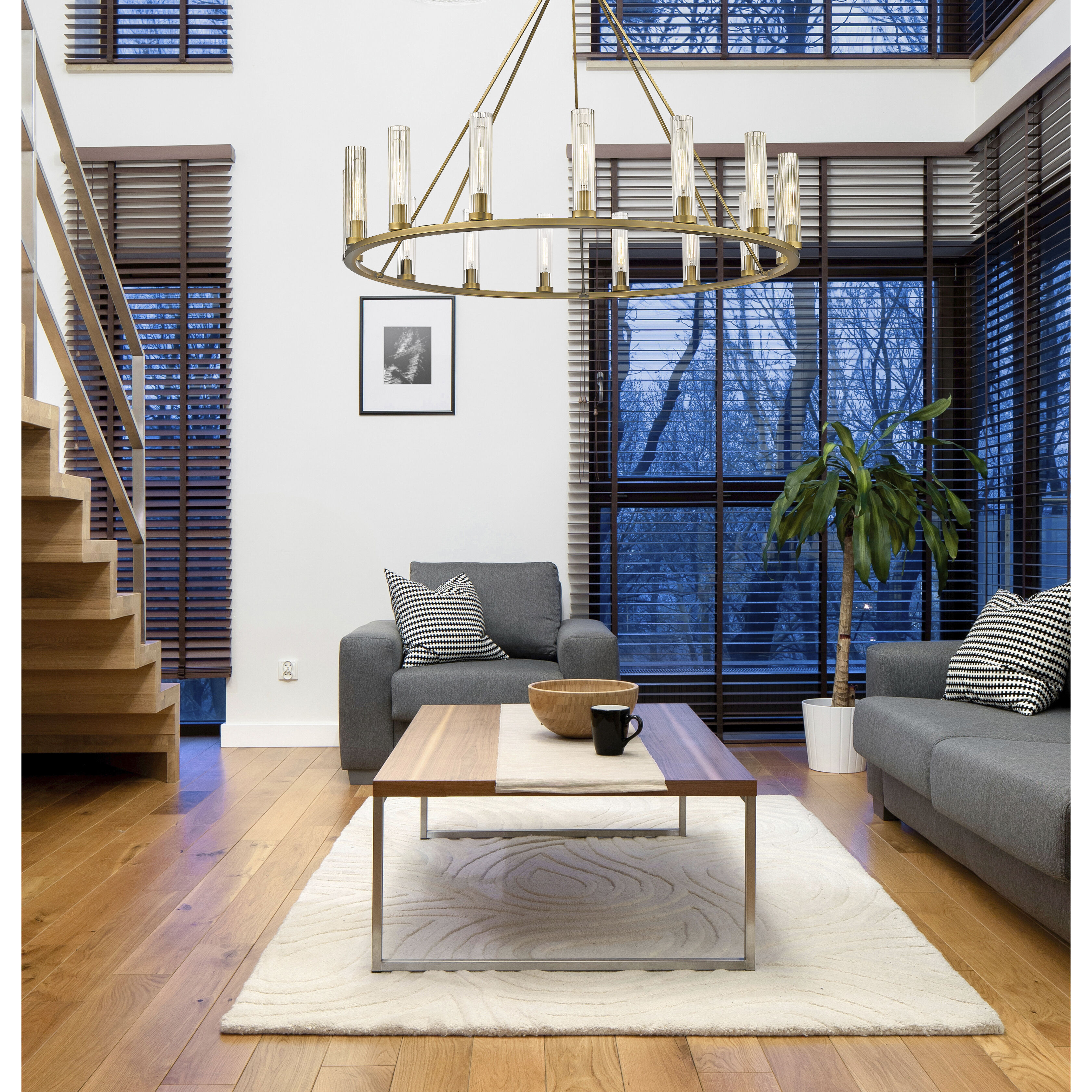 Beau 15 Light 60 inch Rubbed Brass Chandelier Ceiling Light