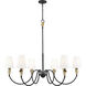 Claudelle 6 Light 46 inch Matte Black and Modern Gold Chandelier Ceiling Light