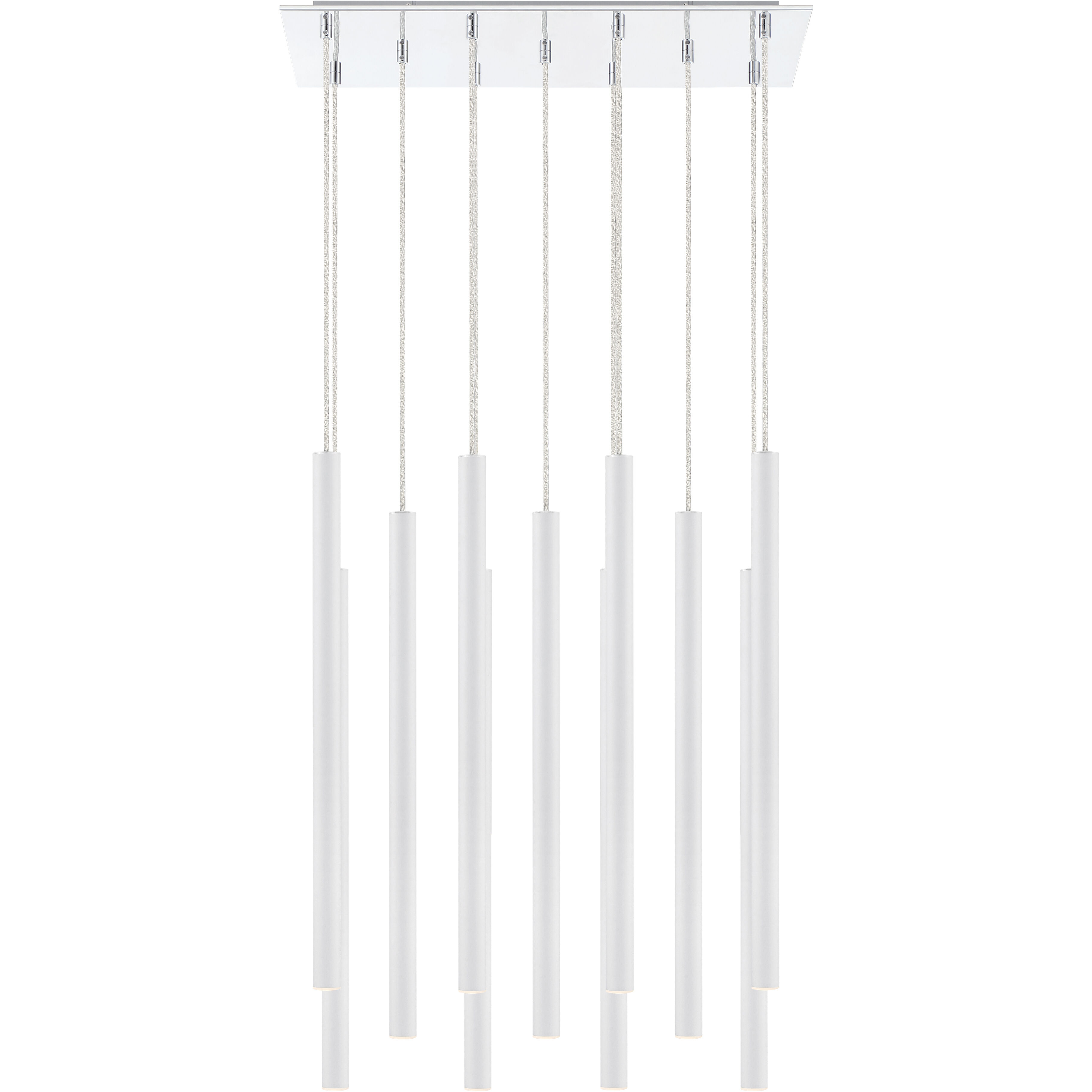 Forest LED 9.75 inch Chrome Chandelier Ceiling Light in 11, 40, Matte White Steel