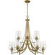 Joliet 9 Light 31 inch Olde Brass Chandelier Ceiling Light