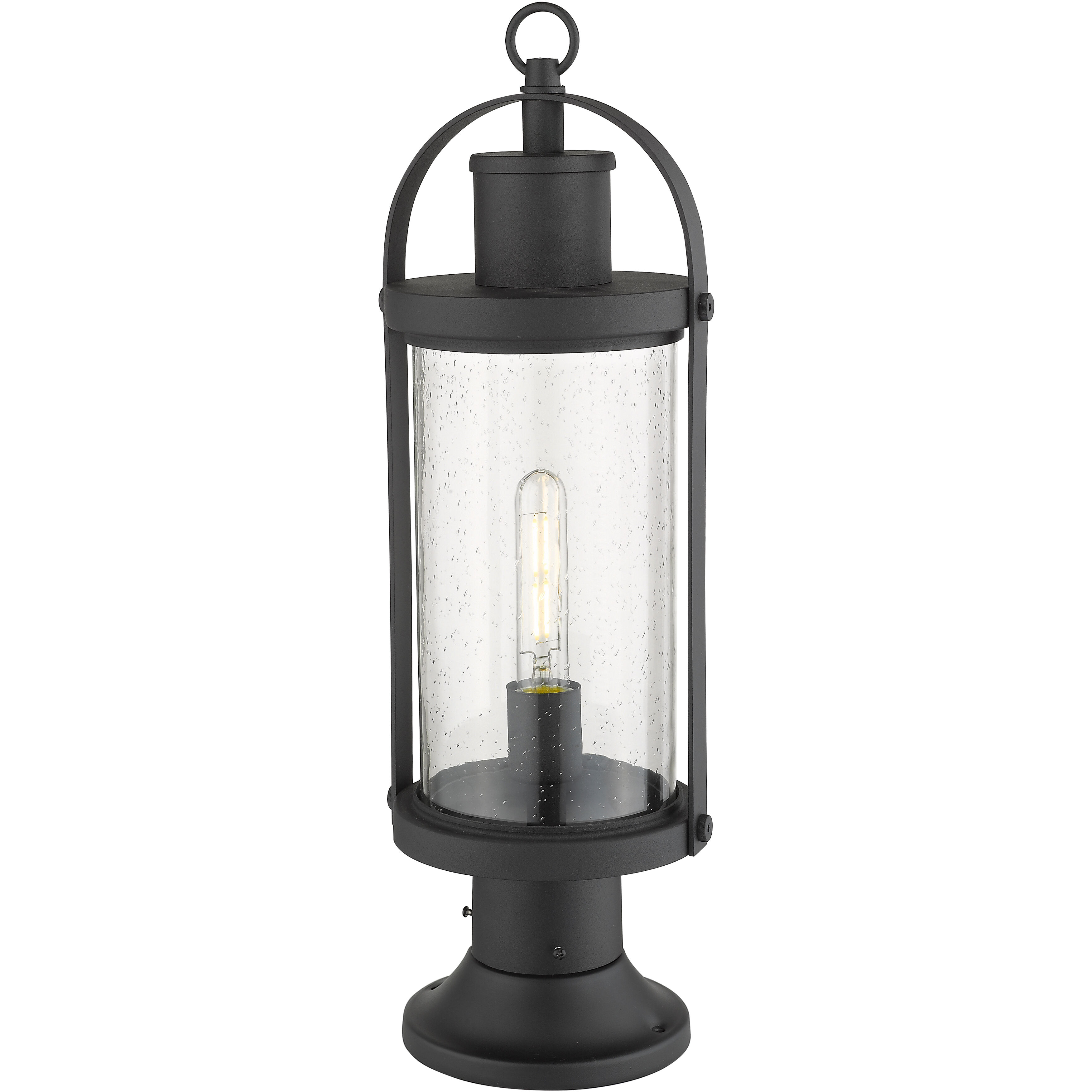 Roundhouse 1 Light 22.5 inch Black Outdoor Pier Mounted Fixture