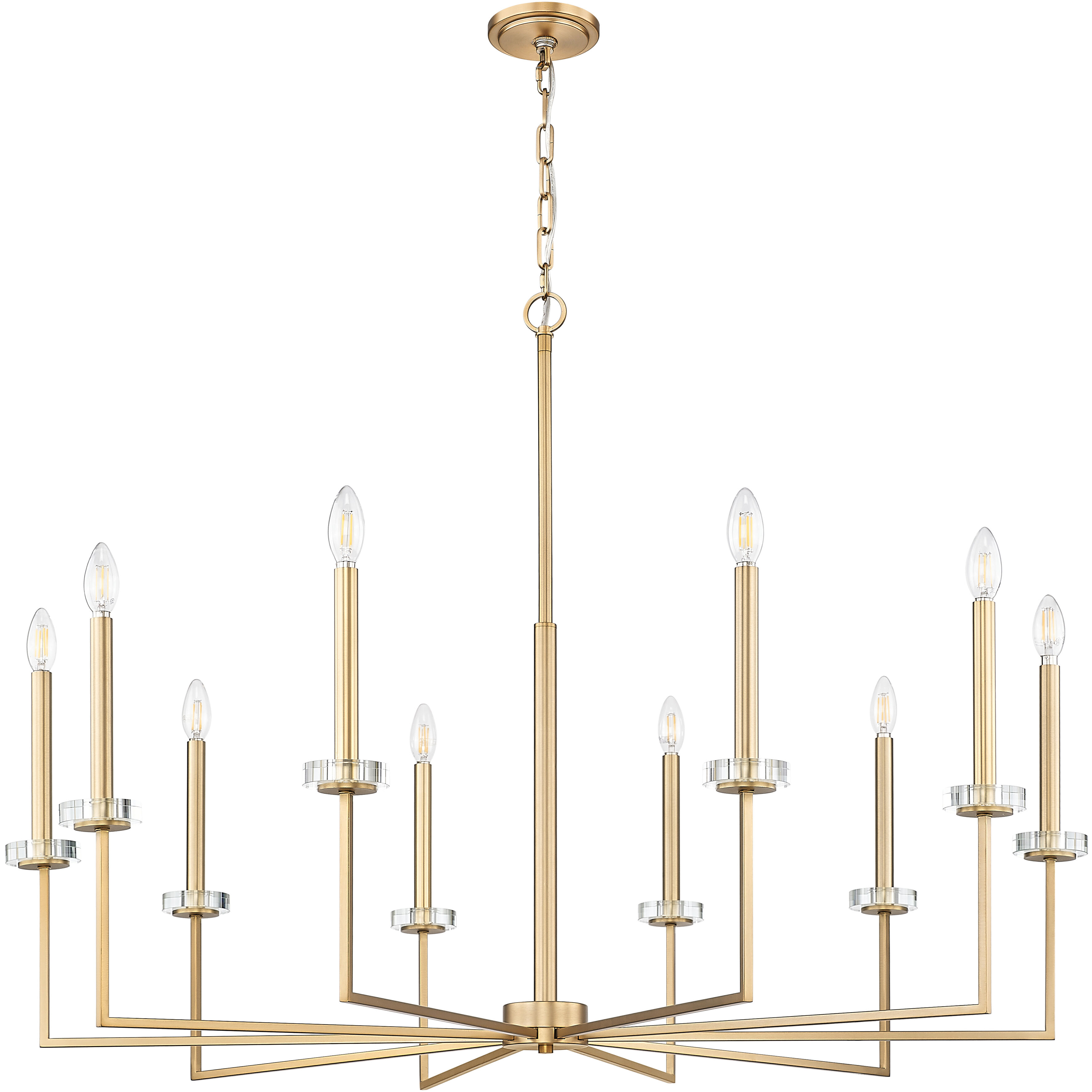 Gaultier 10 Light 44.75 inch Mondern Gold Chandelier Ceiling Light in Modern Gold