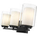 Willow 3 Light 24 inch Matte Black Vanity Wall Light