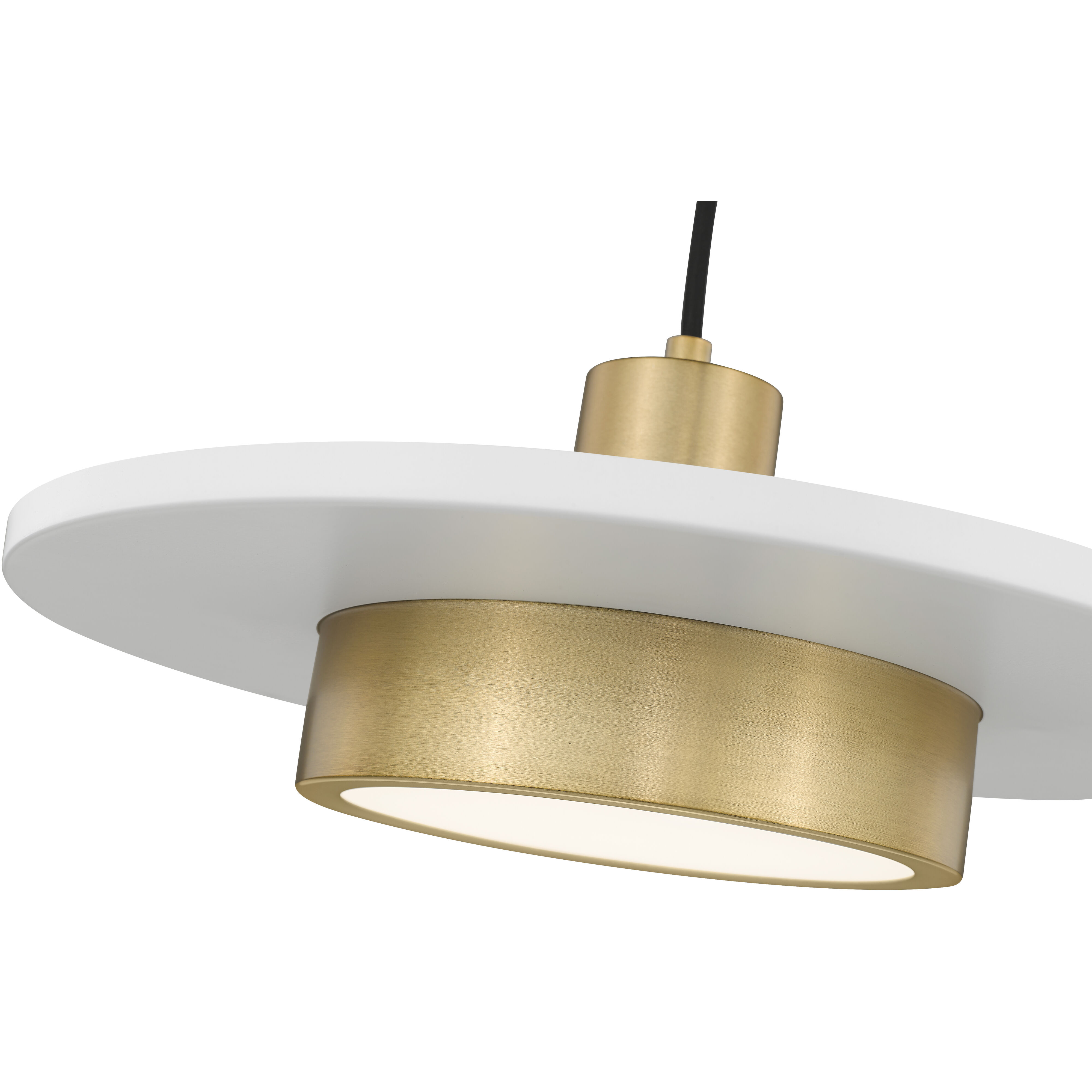 Ludo Pendant Ceiling Light in Matte White and Modern Gold