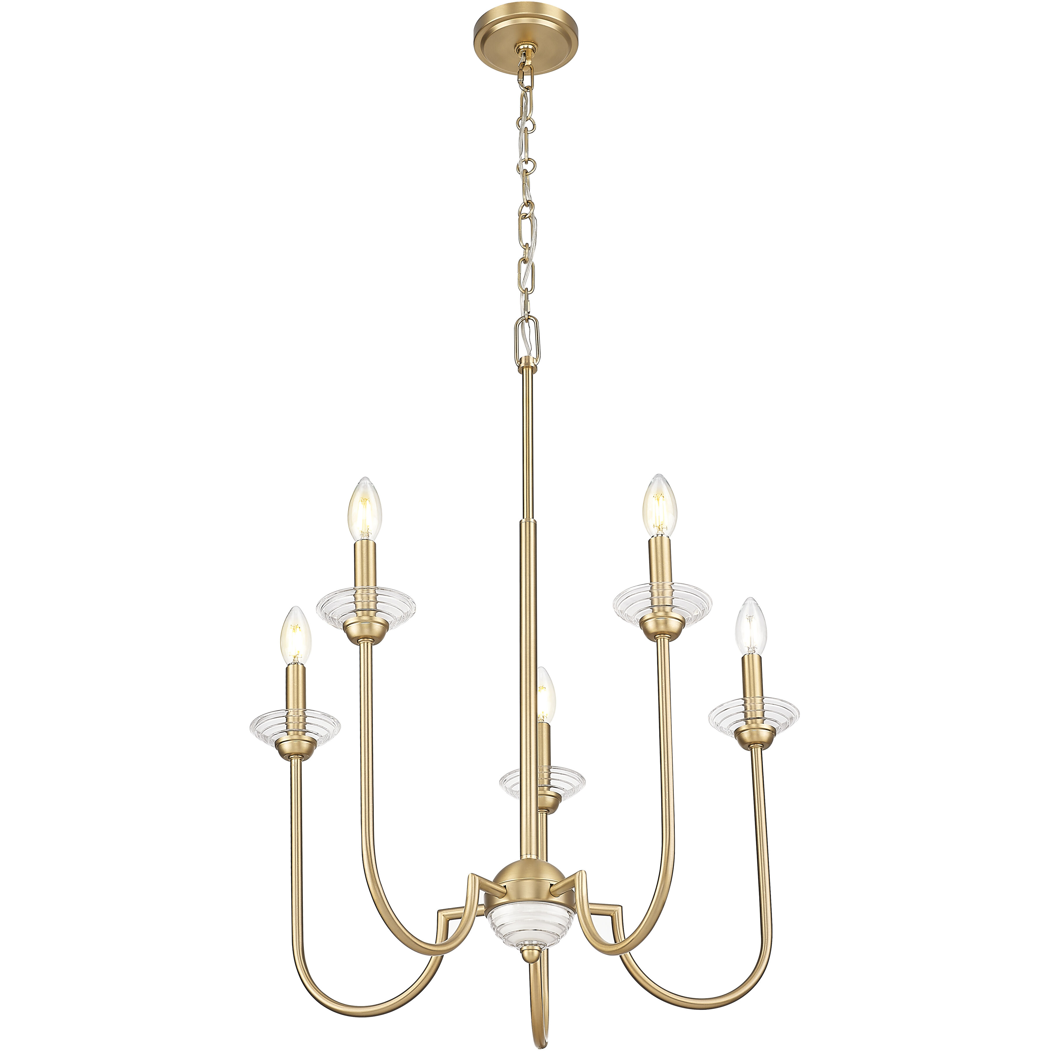 Allistair 5 Light 24 inch Modern Gold Chandelier Ceiling Light