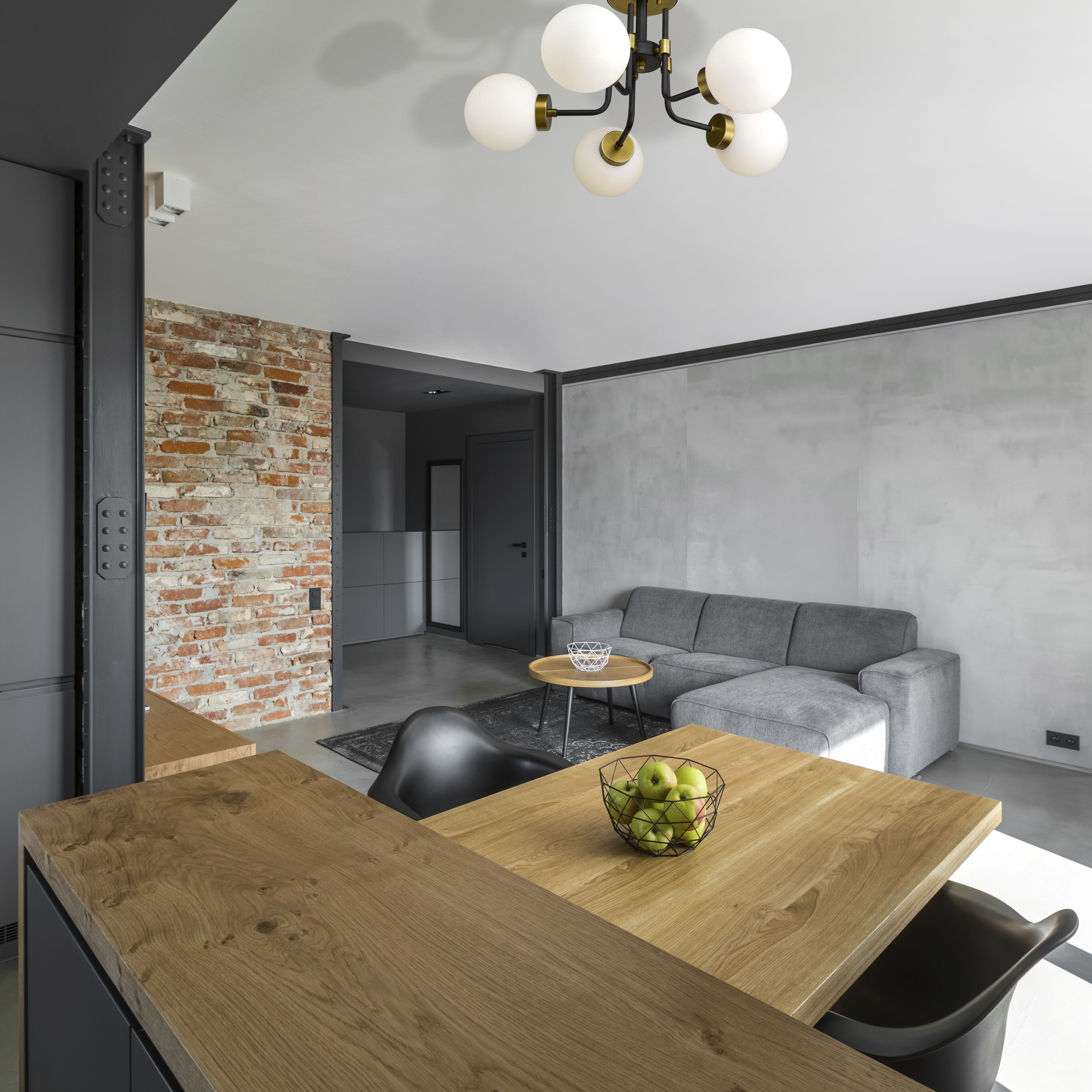 Parsons 5 Light 27 inch Matte Black and Olde Brass Semi Flush Mount Ceiling Light