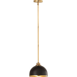 Landry 1 Light 10 inch Matte Black/Rubbed Brass Pendant Ceiling Light in Matte Black and Rubbed Brass