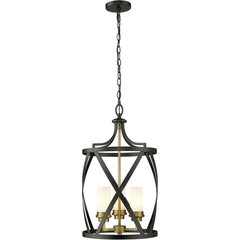 Malcalester 3 Light 14 inch Matte Black and Olde Brass Pendant Ceiling Light