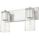 Titus 2 Light 16 inch Brushed Nickel Bath Vanity Light Wall Light