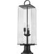 Sana 3 Light 28.5 inch Black Outdoor Pier Mounted Fixture in Seedy Glass