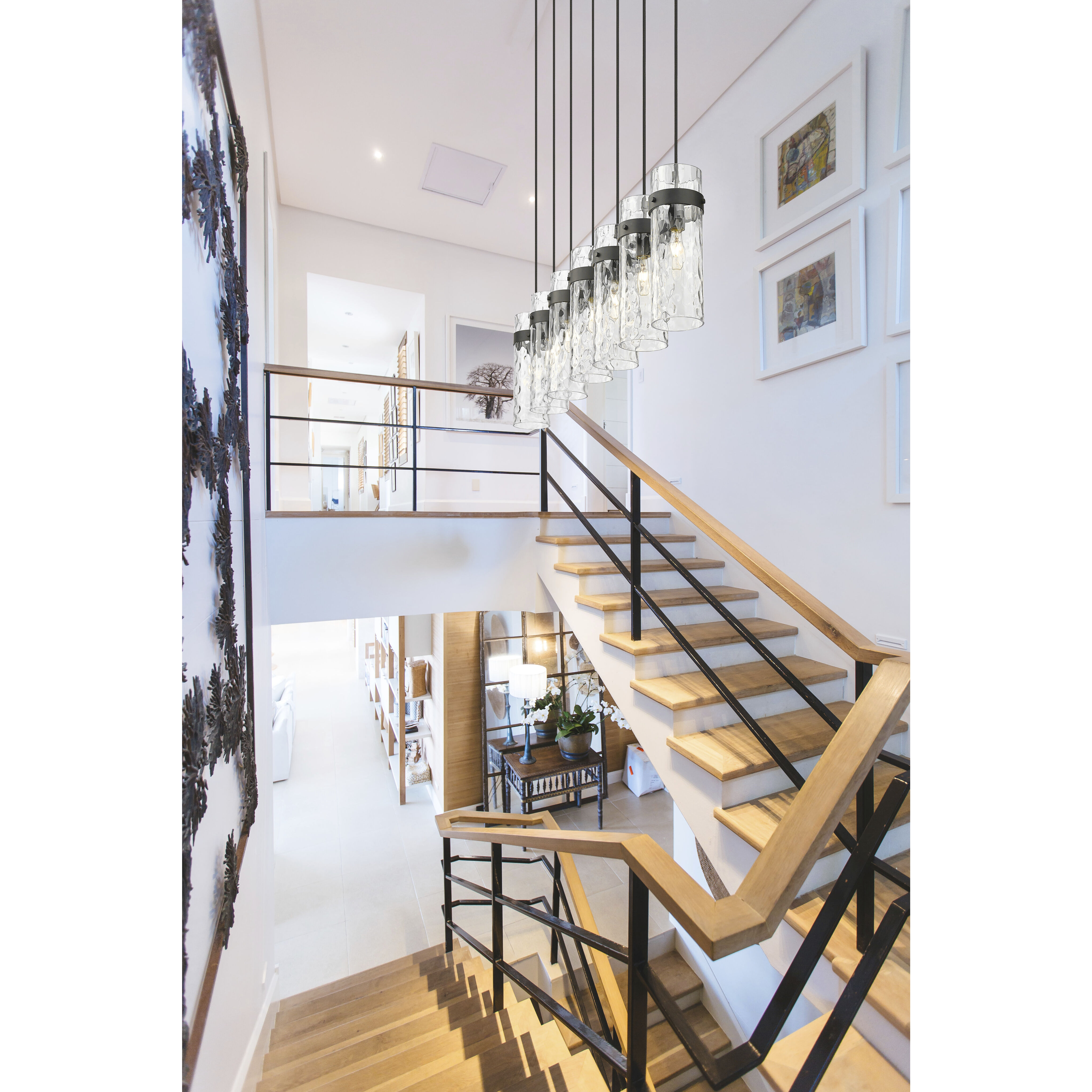 Fontaine Linear Chandelier Ceiling Light in Matte Black