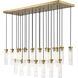 Beau 23 Light 54 inch Rubbed Brass Linear Chandelier Ceiling Light