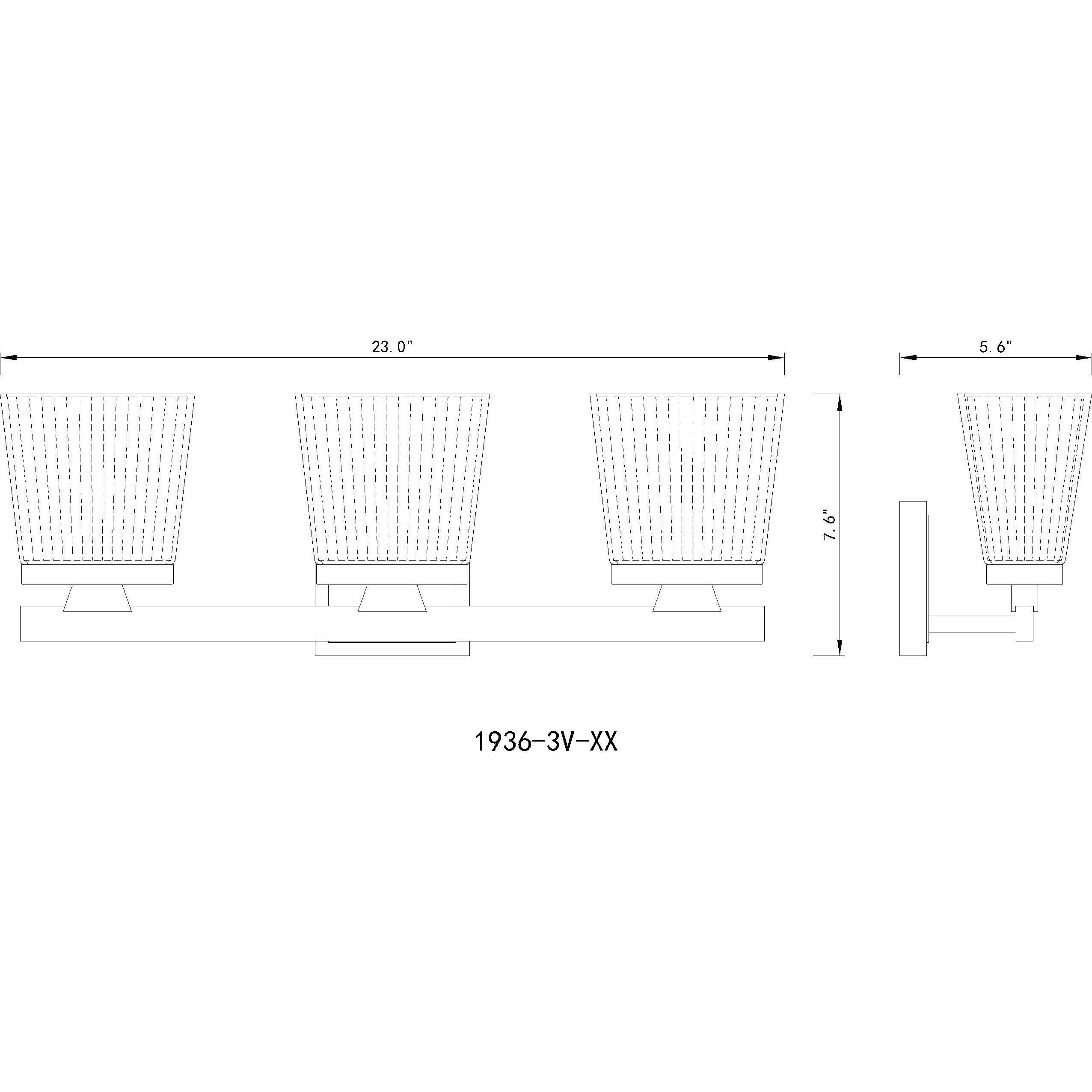 Astor 3 Light 23 inch Matte Black Vanity Wall Light