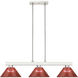 Cobalt 3 Light 46 inch Brushed Nickel Billiard Ceiling Light in Burgundy Acrylic