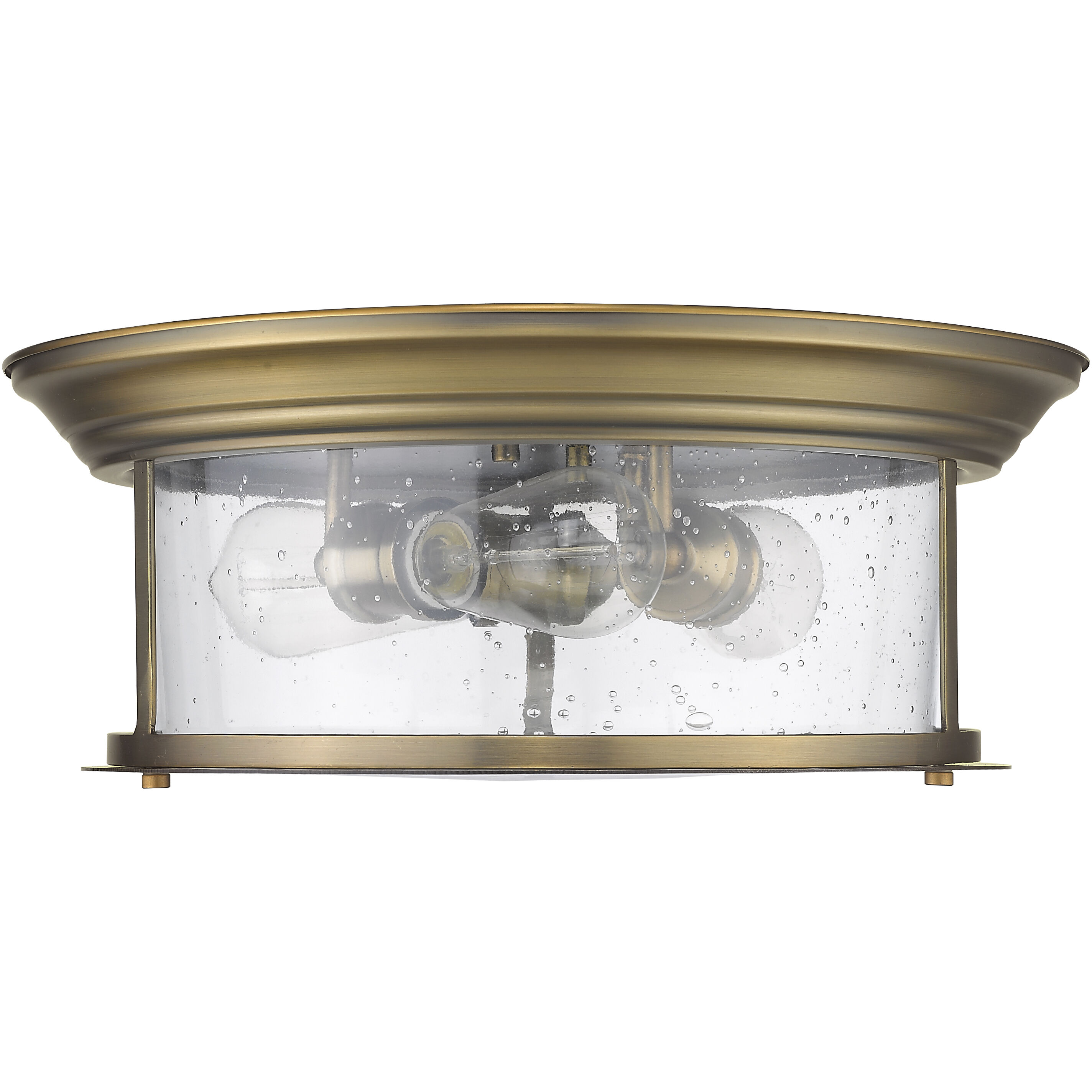 Sonna 3 Light 15.5 inch Heritage Brass Flush Mount Ceiling Light