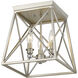 Trestle 3 Light 11 inch Antique Silver Flush Mount Ceiling Light