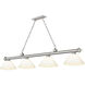 Cordon 4 Light 81.25 inch Brushed Nickel Billiard Ceiling Light in White Plastic