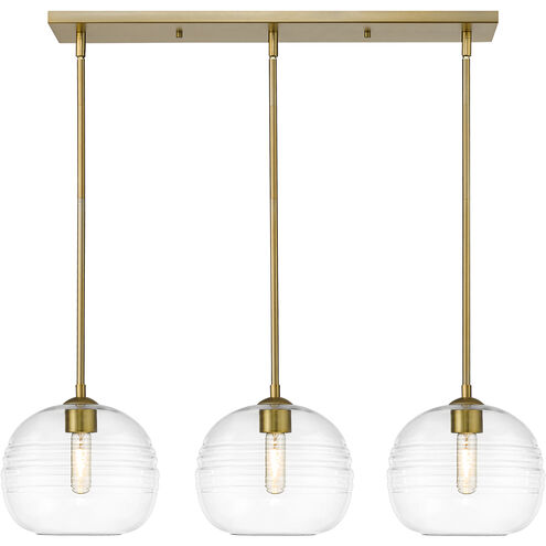 Harmony 3 Light 36 inch Olde Brass Linear Chandelier Ceiling Light