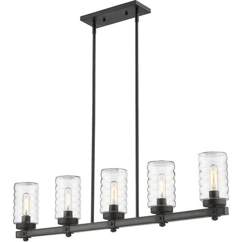 Tahoe 5 Light 4.5 inch Ashen Barnboard Outdoor Linear Chandelier