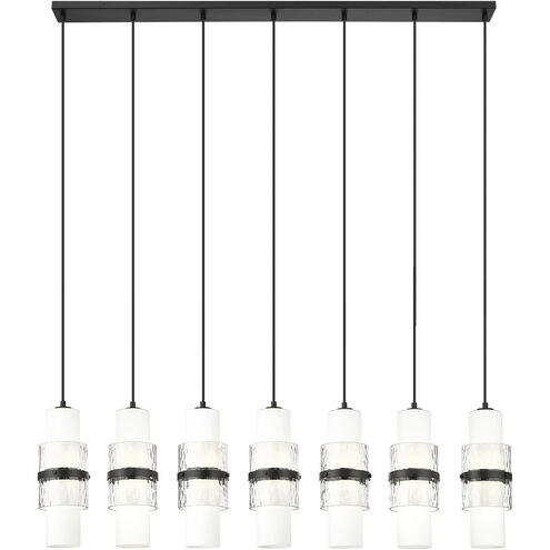 Cayden 7 Light 54 inch Matte Black Linear Chandelier Ceiling Light