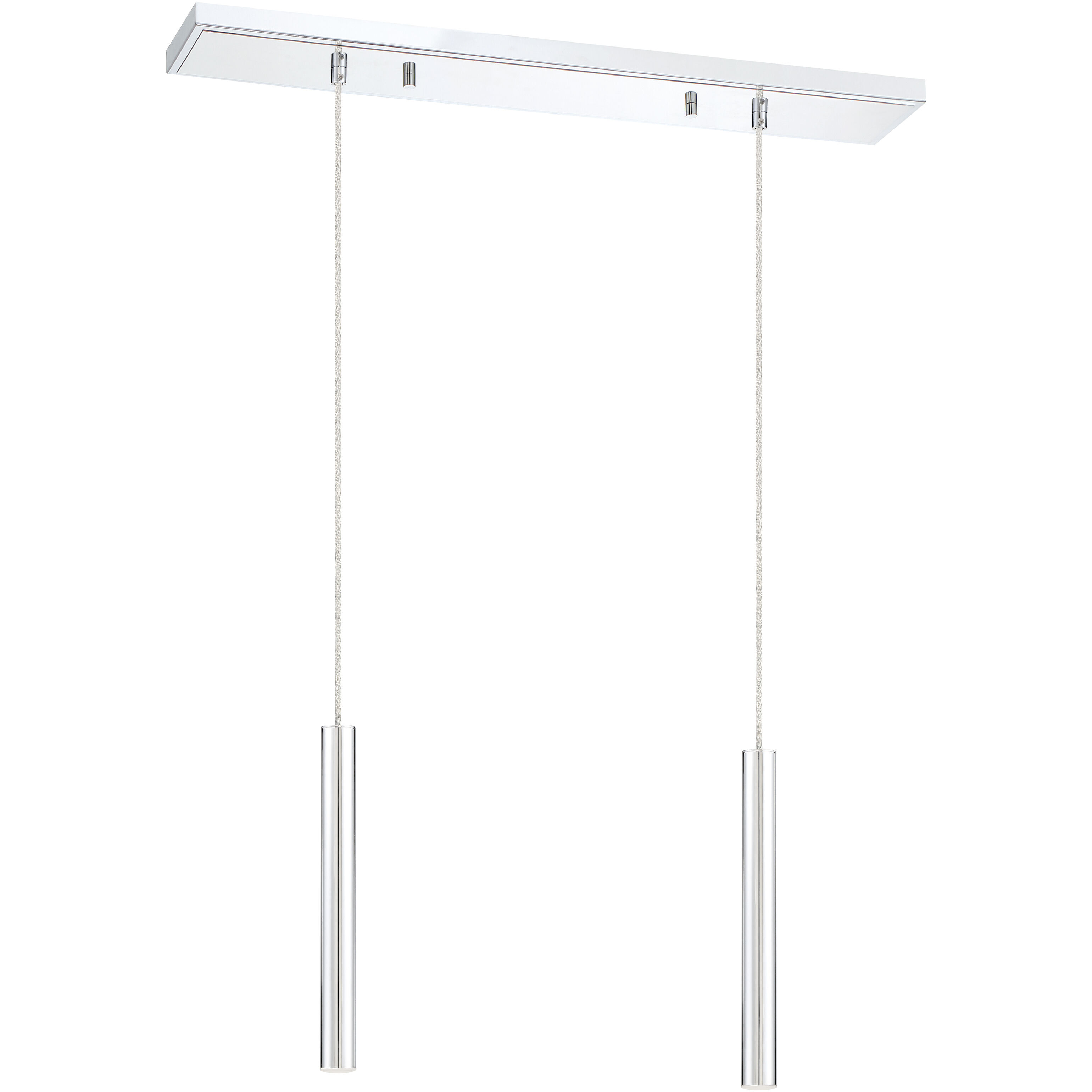 Forest LED 30 inch Chrome Linear Chandelier Ceiling Light in 2, 11, Chrome Steel