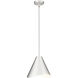 Aria 1 Light 12 inch Brushed Nickel Pendant Ceiling Light in Brushed Nickel & Inner White