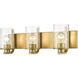 Beckett 3 Light 23 inch Olde Brass Vanity Wall Light