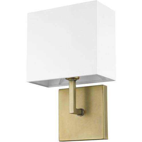 Saxon 1 Light 7 inch Rubbed Brass Wall Sconce Wall Light