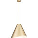 Aria 1 Light 18 inch Modern Gold Pendant Ceiling Light in Modern Gold & Inner White