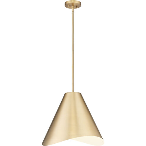 Aria 1 Light 18 inch Modern Gold Pendant Ceiling Light in Modern Gold & Inner White