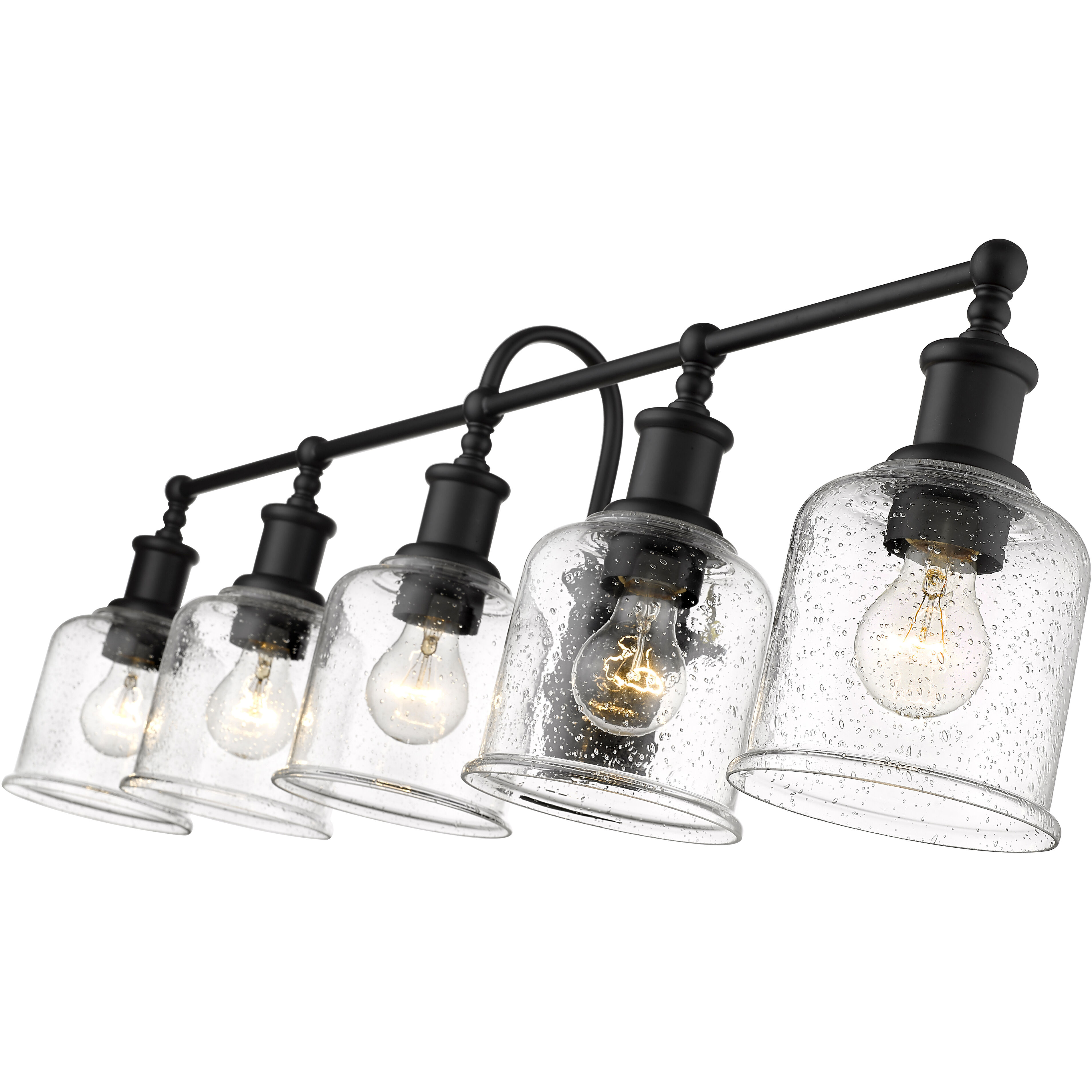 Bryant 5 Light 40.5 inch Matte Black Vanity Wall Light